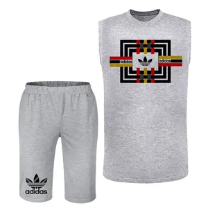 ست تاپ و شلوارک مردانه مدل J10 رنگ طوسی