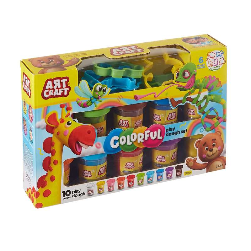 خمیر بازی مدل Colorful Play Dough Set کد 03290 مجموعه 16 عددی