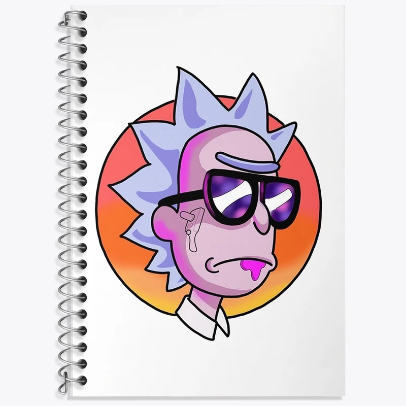 دفتر زبان 50 برگ خندالو مدل دو خط طرح ریک (Rick) کد F1407