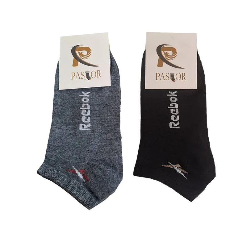 جوراب ساق کوتاه مردانه مدل نخی بسته دو عددی