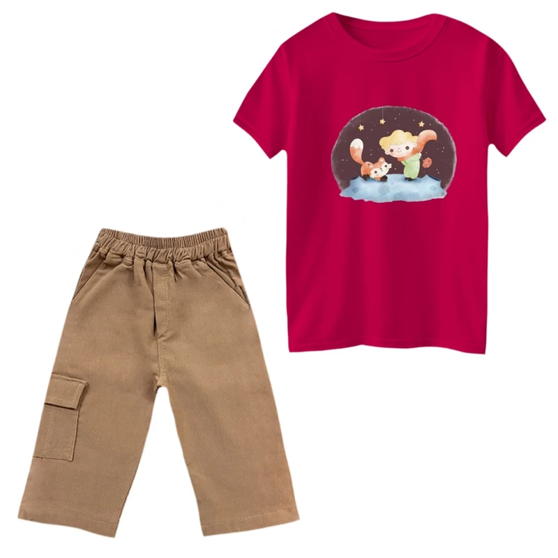 ست تی‌شرت و شلوارک پسرانه مدل شازده کوچولو شب