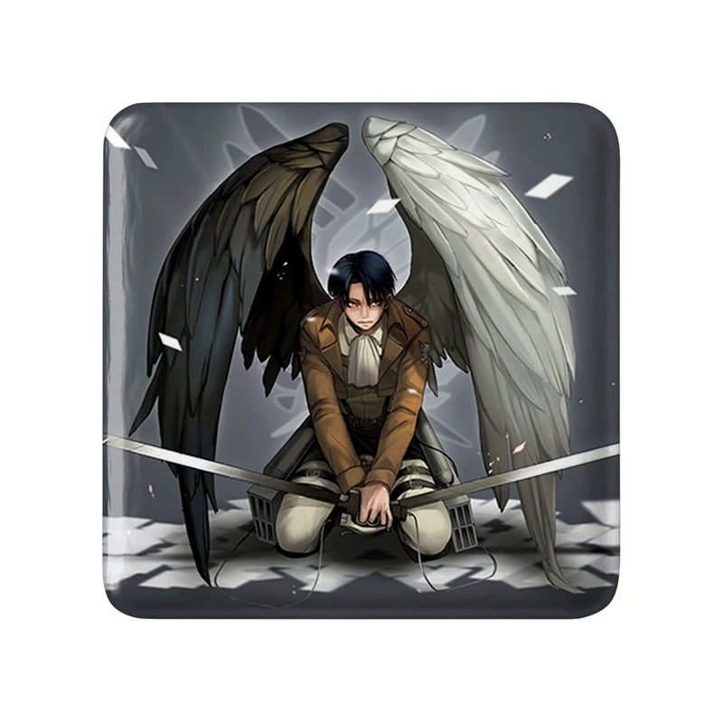 مگنت خندالو طرح لیوای انیمه اتک آن تایتان Attack on Titan  مدل مربعی کد 18556