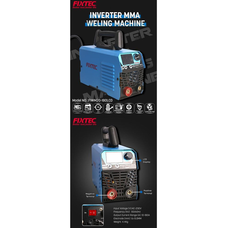 اینورتر جوشکاری180 آمپر فیکس تک مدل FIWM20-180LCD