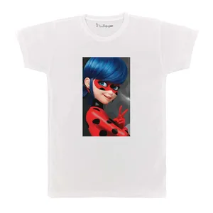 تی شرت بچگانه پرمانه طرح دختر کفشدوزکی کد pmt.5225