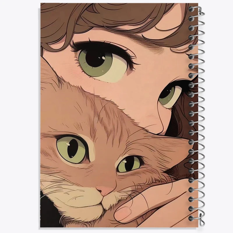 دفتر نقاشی 50 برگ خندالو طرح دختر و گربه کد N1888