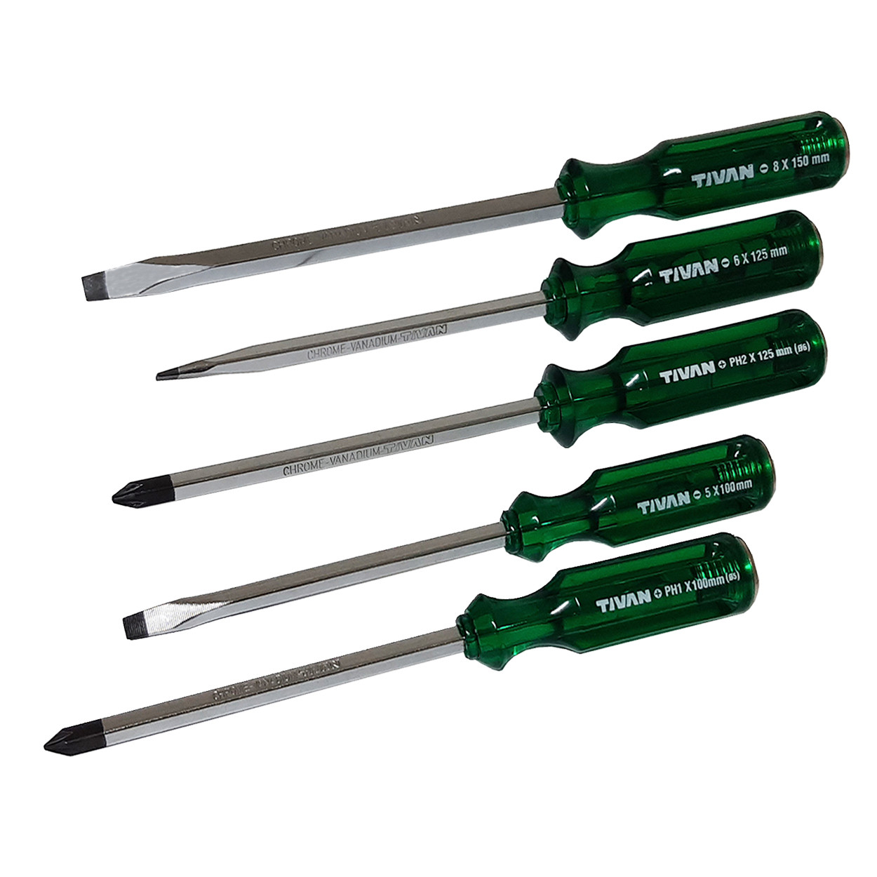 پیچ گوشتی چهارسو و دوسو ضربه خور تیوان مدل HT - 00615 مجموعه 5 عددی پیچ گوشتی چهارسو و دوسو ضربه خور تیوان مدل HT - 00615 مجموعه 5 عددی