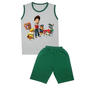 ست تاپ و شلوارک بچگانه مدل سگ نگهبان کد STb4128