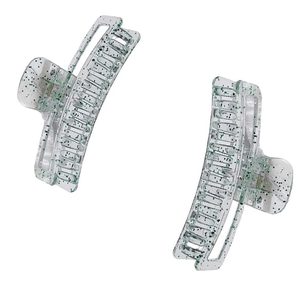 کلیپس مو زنانه مدل اکلیلی شیشه ای باریک بسته دو عددی