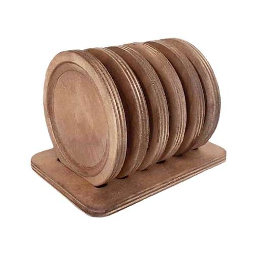 زیر لیوانی مدل چوبی طرح هانل کد ply مجموعه 6 عددی