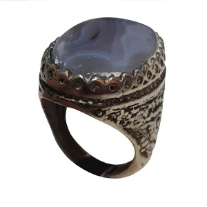 انگشتر نقره مردانه مدل عقیق زمستانی کد AZ216220