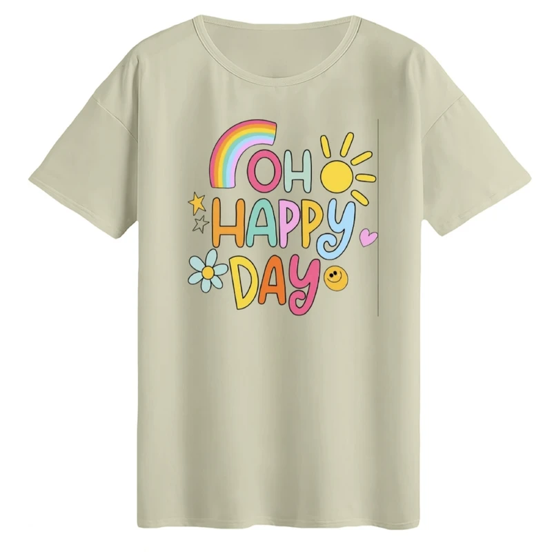 تی‌شرت لانگ آستین کوتاه زنانه مدل روز شاد