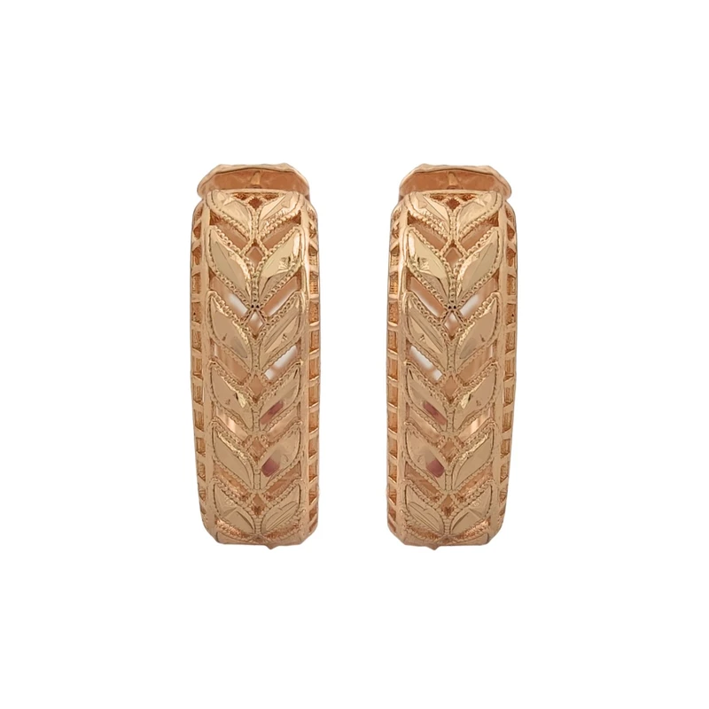 گوشواره حلقه‌ای زنانه ژوپینگ مدل مربع گندمی