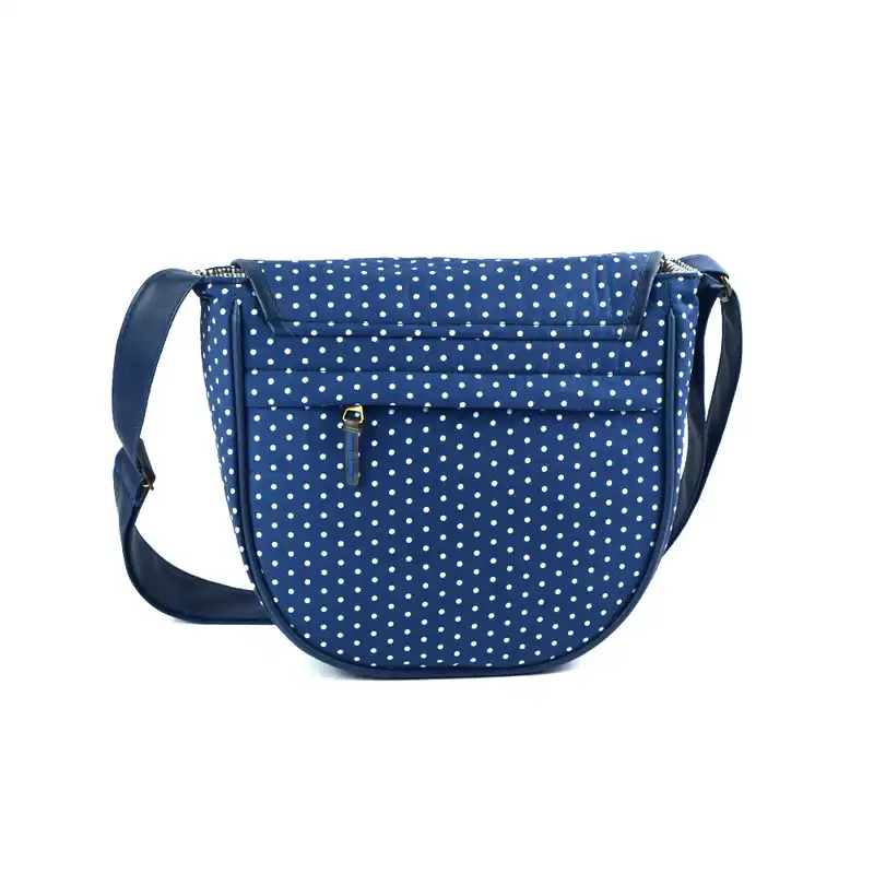 ست کیف و کفش زنانه مدل خالدار رنگ سرمه ای