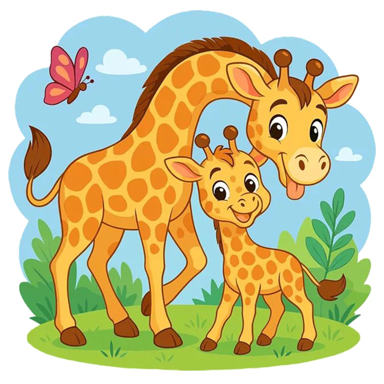 استیکر پارچه و لباس پاد آفرین مدل زرافه ها کد DKST523