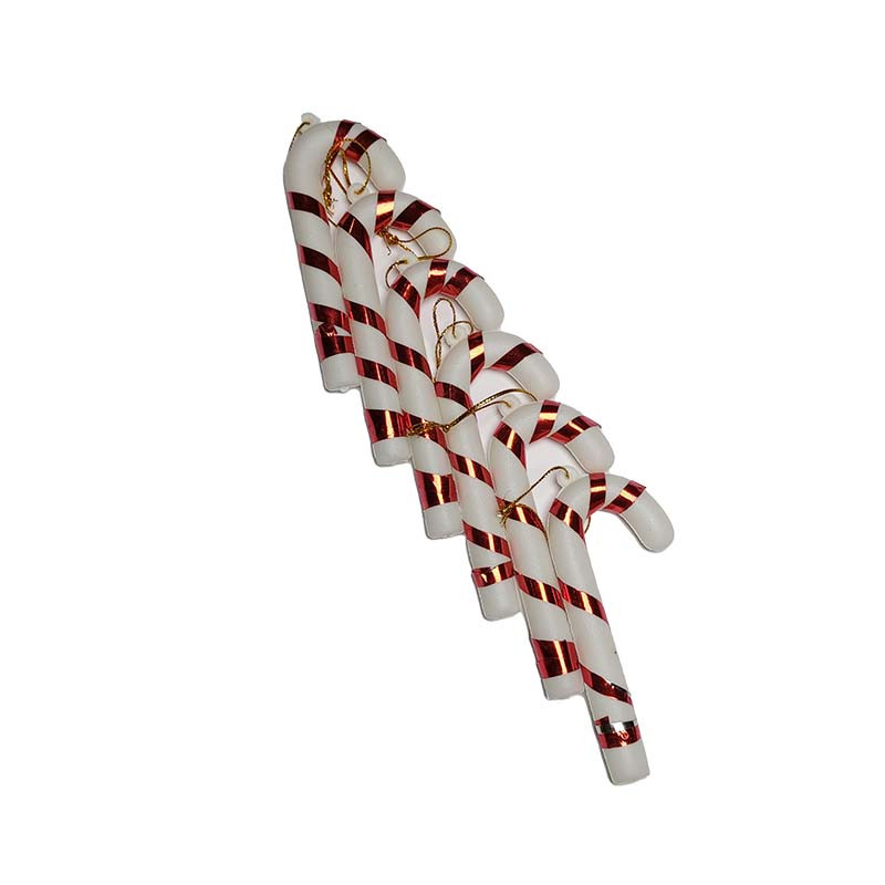 آویز تزیینی مدل عصا کریسمس مجموعه 6 عددی