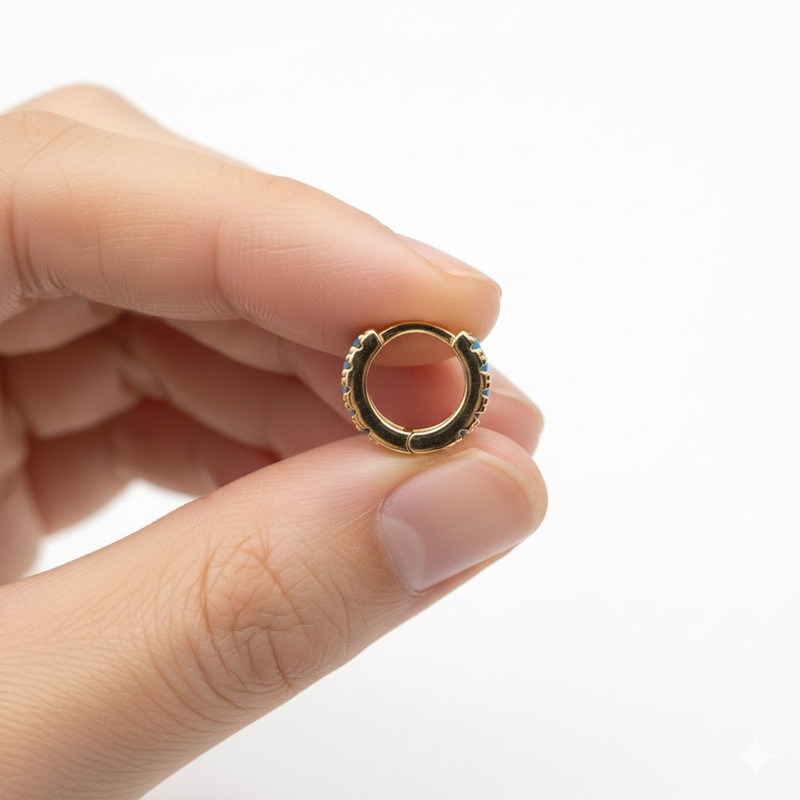 گوشواره حلقه‌ای زنانه ماصرم مدل Ri2102