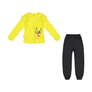 ست تی شرت و شلوار دخترانه آدمک مدل 2171278-19