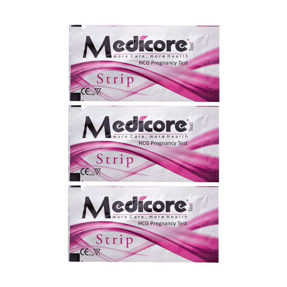 تست بارداری مدیکور مدل strip مجموعه 3 عددی