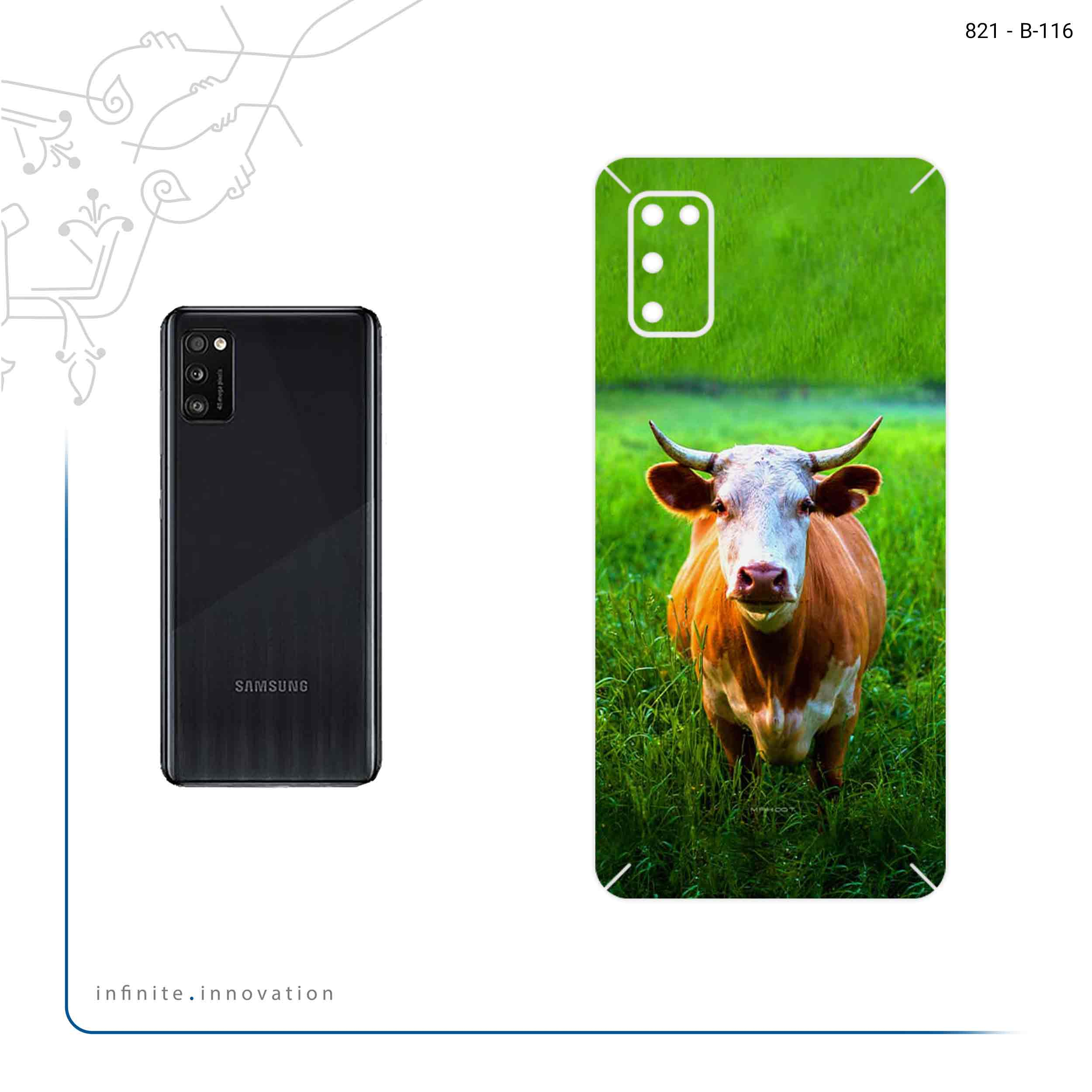 برچسب پوششی ماهوت مدل Cow مناسب برای گوشی موبایل سامسونگ Galaxy A41