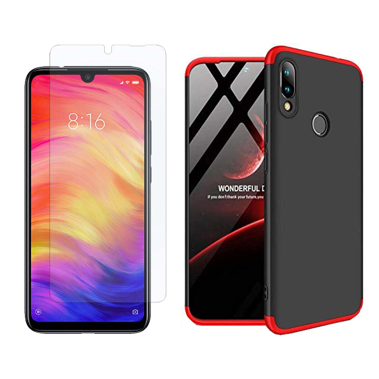 کاور ۳۶۰ درجه بلوفاکس مدل BFGK-BGM-1 مناسب برای گوشی موبایل شیائومی Redmi Note 7/7 Pro به همراه محافظ صفحه نمایش