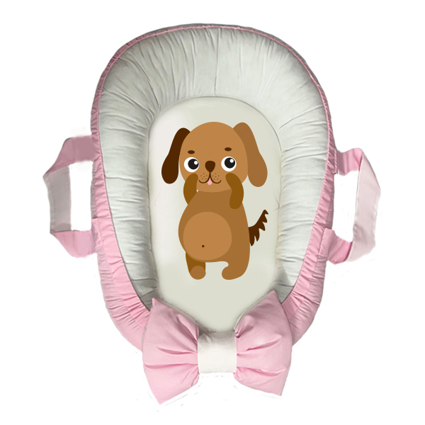 سرویس خواب سه تکه نوزاد مدل گارد محافظ دار طرح بچه سگ کد 027