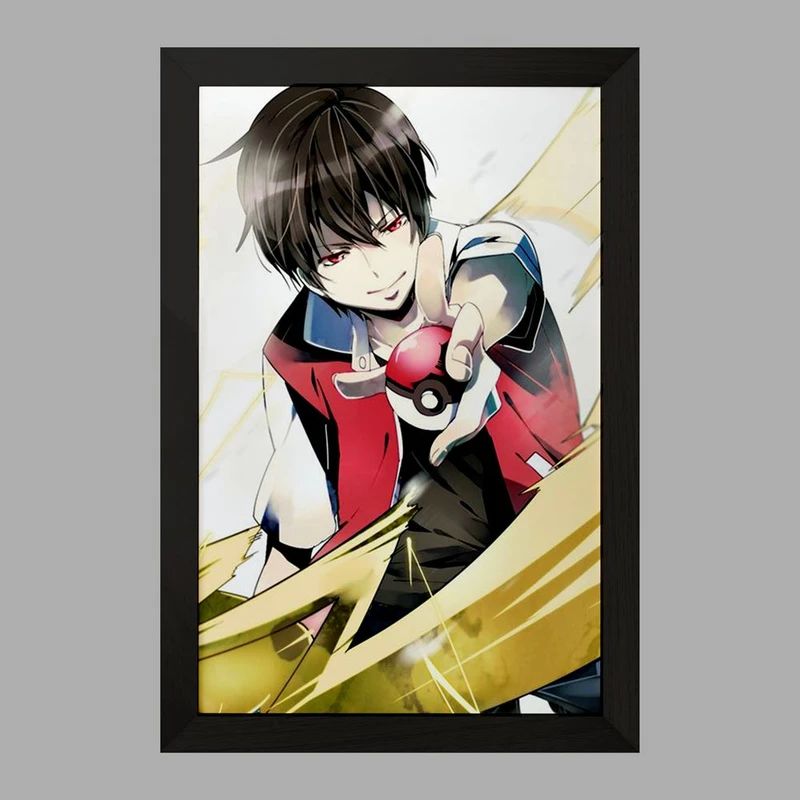 تابلو خندالو مدل ساتوشی و پیکاچو انیمه پوکمون  کد 17352