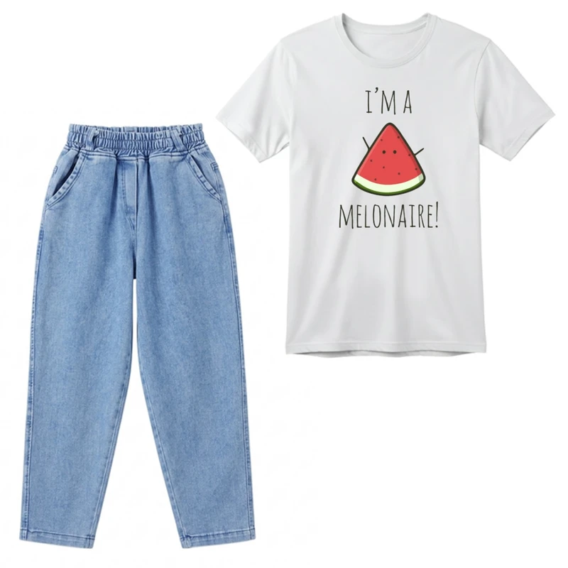 ست تی‌شرت آستین کوتاه و شلوار پسرانه مدل هندوانه یلدایی کد v5 