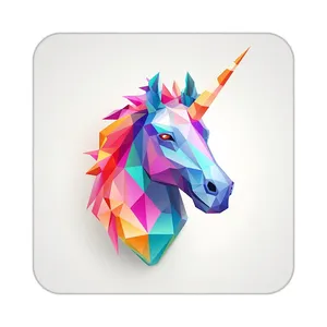 زیر لیوانی کاکتی طرح اسب تک شاخ و یونیکورن مدل mp28921