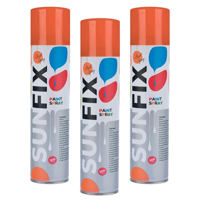 اسپری رنگ نارنجی براق سانفیکس کد Shine-O-300 حجم 300 میلی لیتر مجموعه 3 عددی 