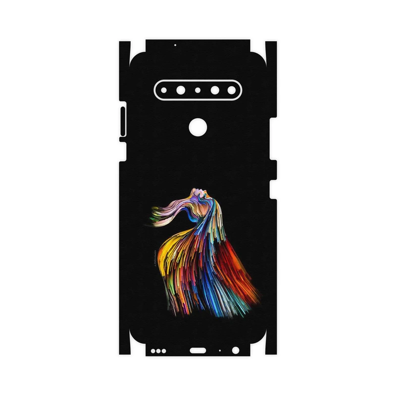 برچسب پوششی ماهوت مدل Rainbow Hair Digital Art-FullSkin مناسب برای گوشی موبایل ال جی K61