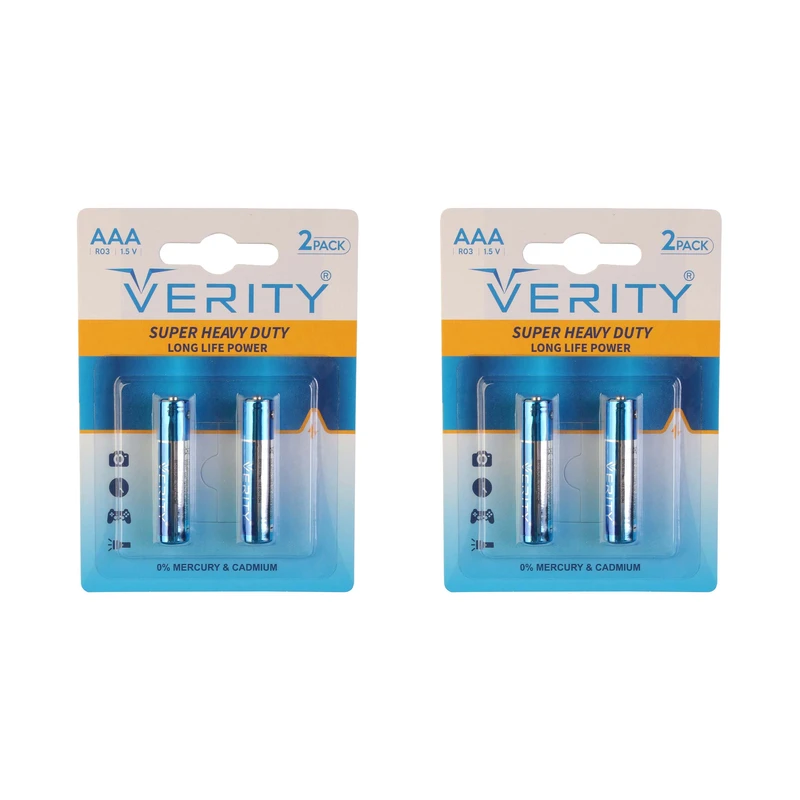 باتری نیم قلمی وریتی مدل Super Heavy Duty بسته چهار عددی