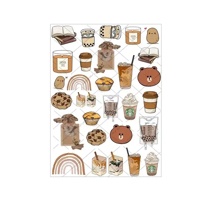 برچسب مدل برش نخورده طرح اسکرپ بوک کوکی و تدی