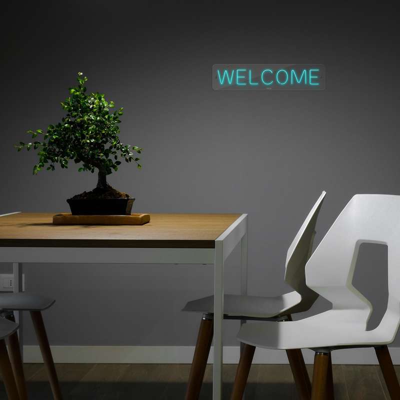 چراغ دیواری نئون دیزاین طرح Welcome_TBL