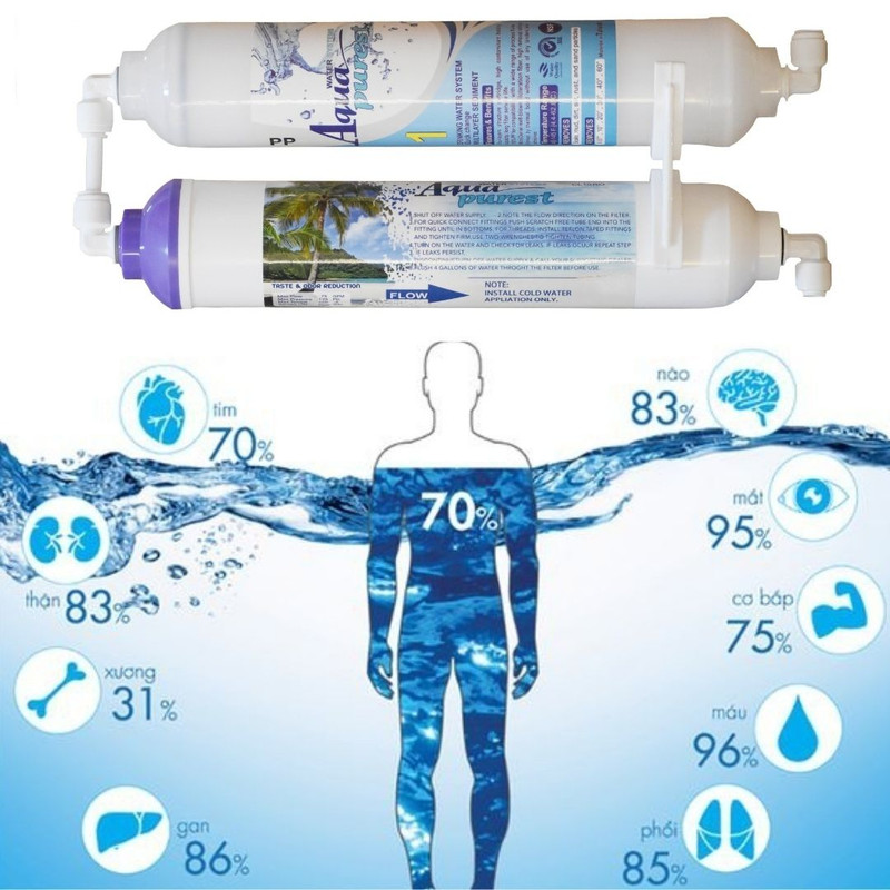 فیلتر تصفیه آب یخچال و فریزر آکوا پیورست مدل ALKALINE PP 2500G مجموعه 4 عددی