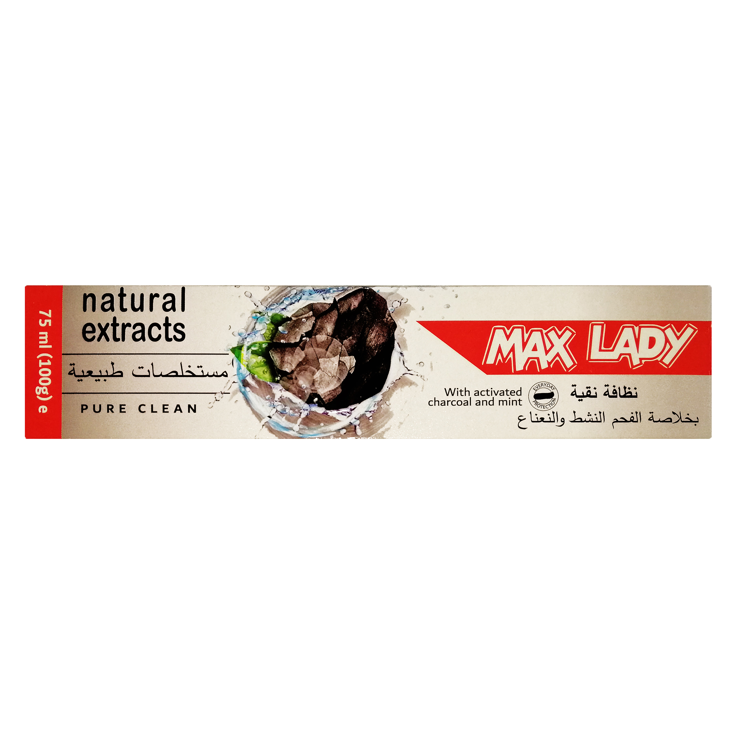 خمیر دندان مکس لیدی مدل Wite Activated Charcoal Mint حجم 100 میلی لیتر