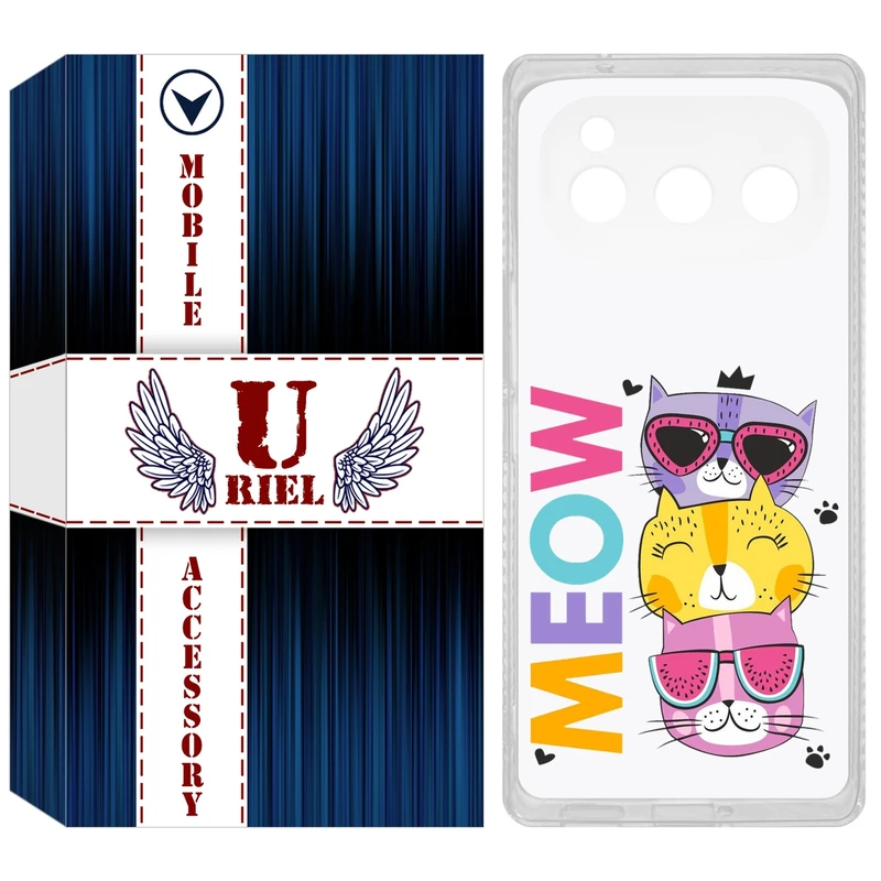 کاور یوریل مدل Clear کد 57 طرح گربه مناسب برای گوشی موبایل داریا Bond