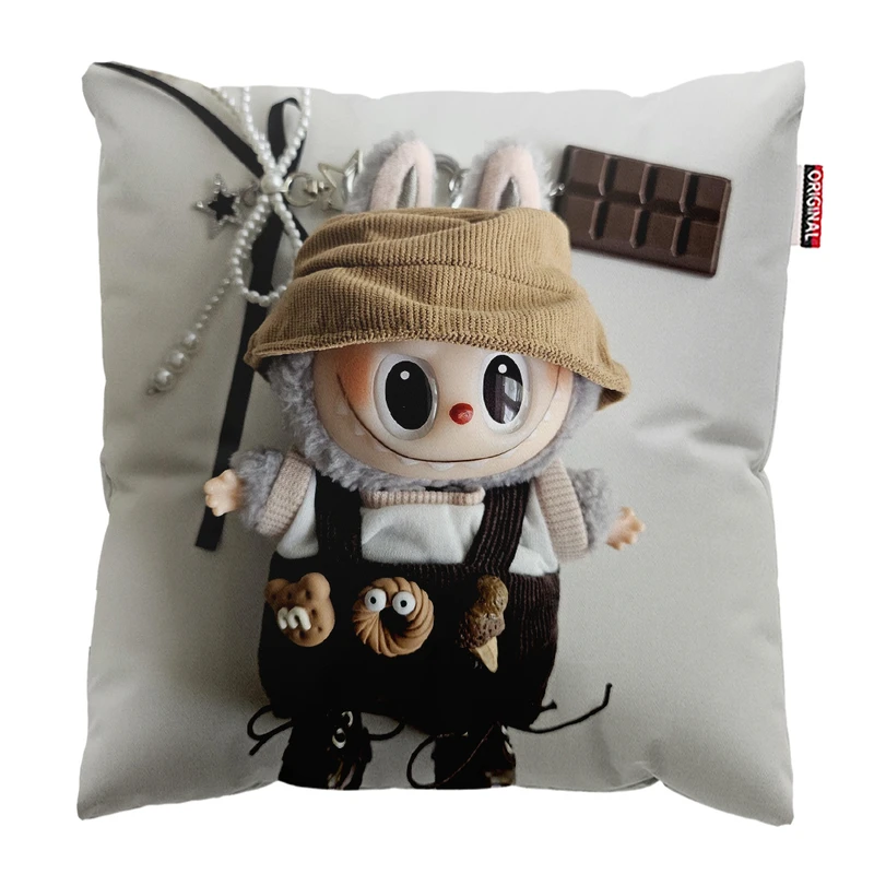 کوسن پاد آفرین مدل عروسک لبوبو کد PK301743 سایز 30*30 سانتی متر