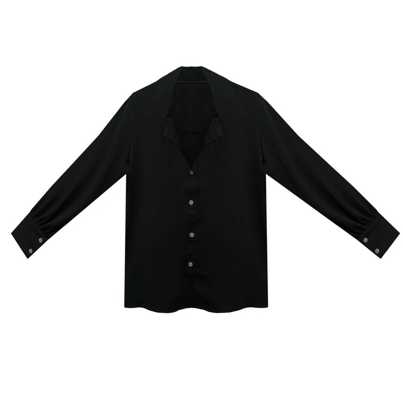 شومیز آستین بلند یقه برگردان زنانه مدل sd-1 رنگ مشکی