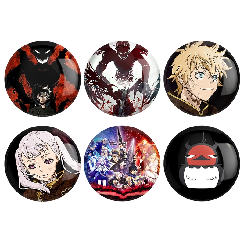 مگنت خندالو طرح انیمه بلک کلاور مدل Black Clover کد 479A مجموعه 6 عددی