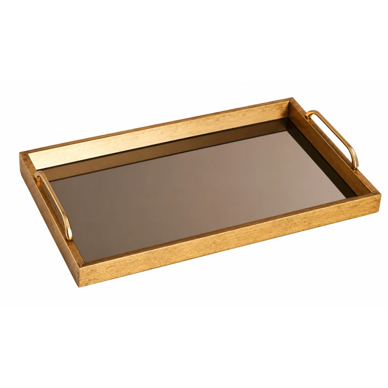 سینی دسته دار مدل کف شیشه ای سایز 40*30 سانتی متر 