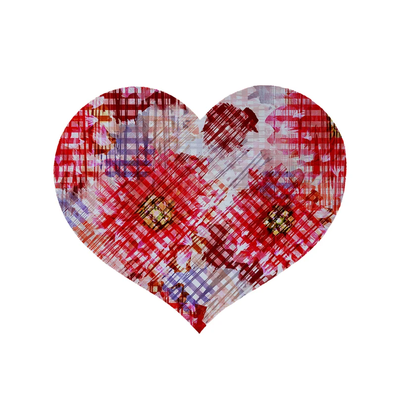 پادری مدل قلب طرح گل کد 5271 سایز 90x90 سانتی متر 