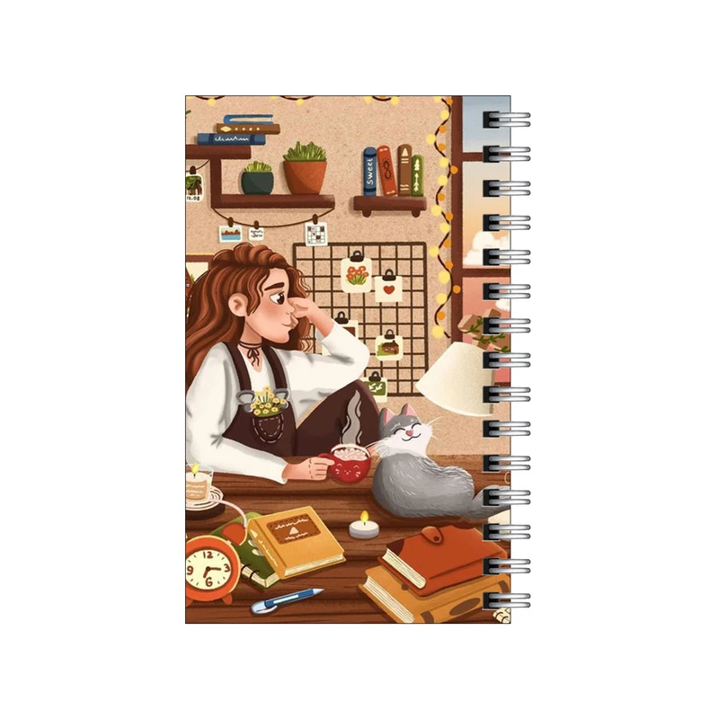 دفترچه یادداشت مدل to do list طرح دختر و اتاق کیوت کد 4038154