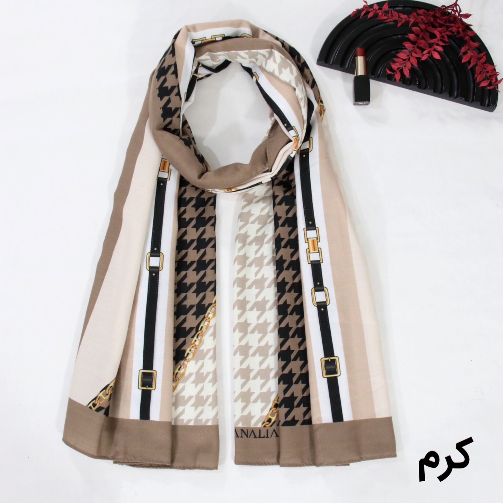 شال زنانه مدل موهر جدید زمستانی طرح پیچازی زنجیری کد ana-2760 -  - 10