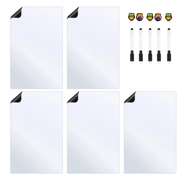 تخته وایت‌برد هوم اند فریج مدل Pack 5x5 سایز 22.5x15x0.05 سانتی‌متر به همراه ماژیک و مگنت مجموعه 15 عددی