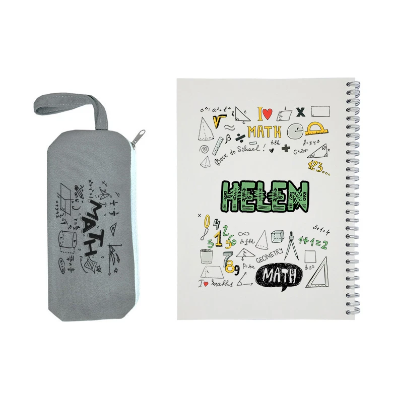دفتر مشق 50 برگ طرح ریاضی مدل هلن به همراه جامدادی