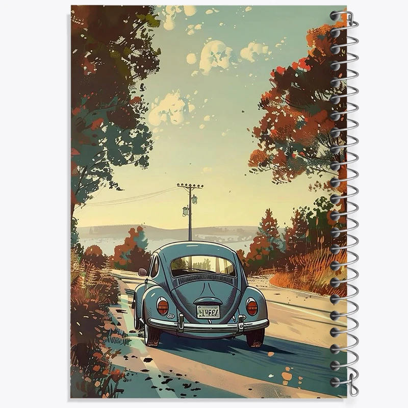 دفتر شطرنجی 50 برگ خندالو طرح ماشین فولکس کد N2125