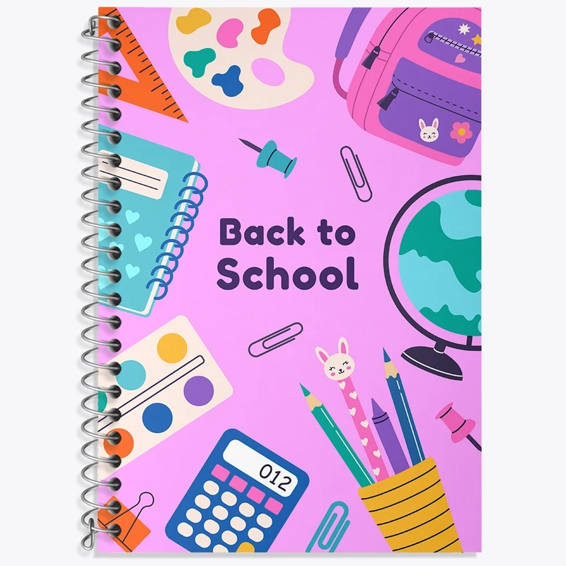 دفتر زبان 50 برگ خندالو مدل سه خط طرح Back To School کد N1519