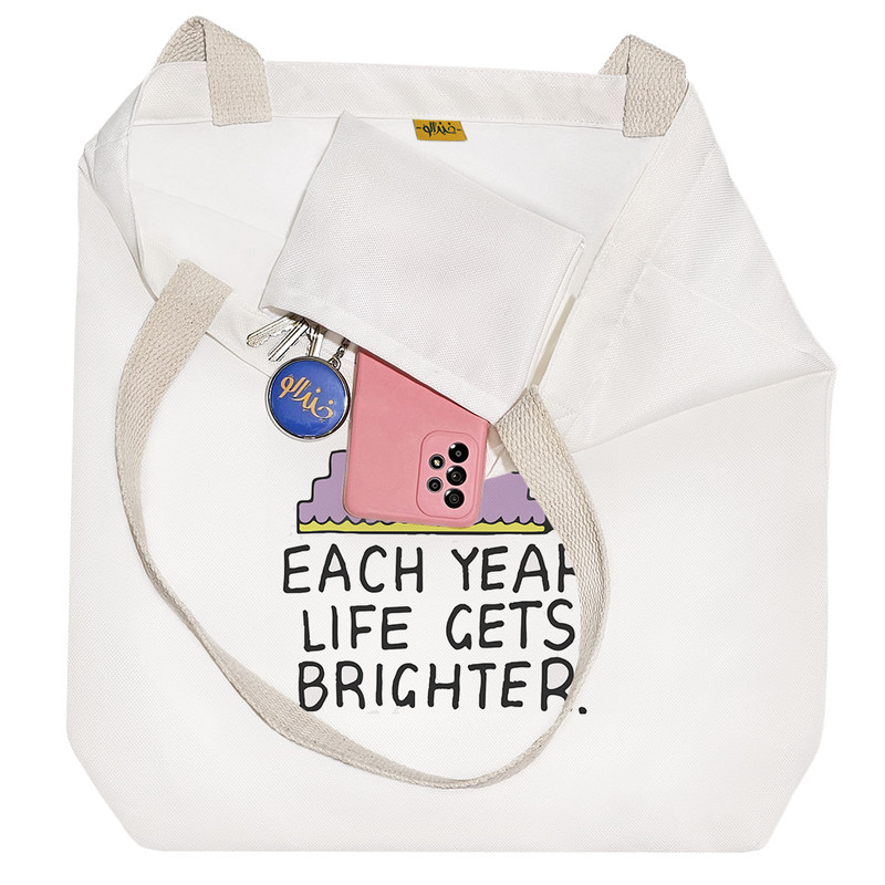 ساک خرید خندالو طرح Each Year Life Gets Brighter  کد 6652