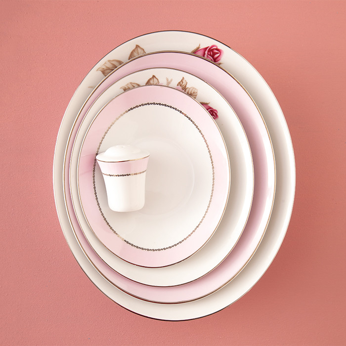 سرویس غذاخوری 30 پارچه چینی زرین ایران مدل وینچی رزفلاور درجه عالی