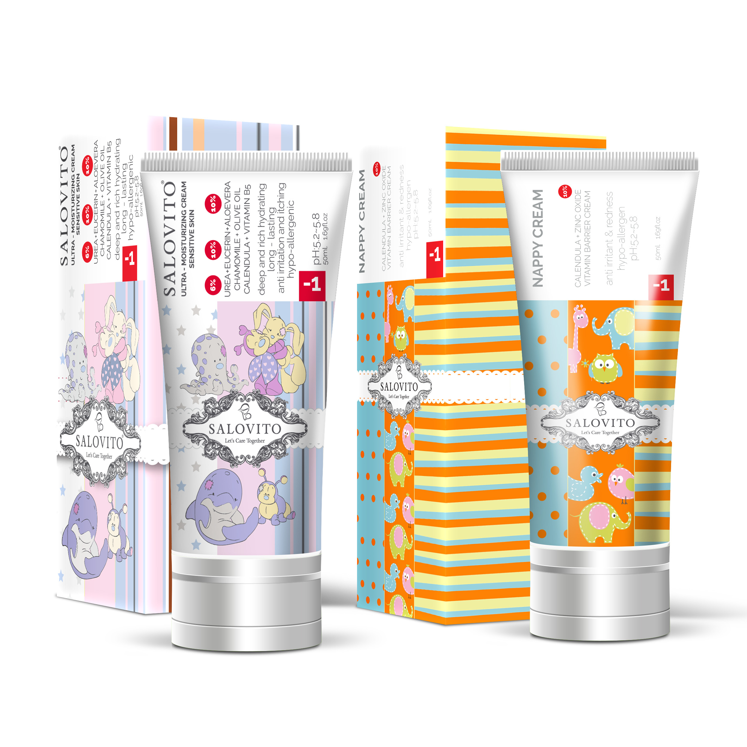 کرم کودک سالوویتو مدل Twin bornحجم 50 میلی لیتر مجموعه 2 عددی